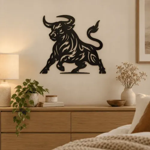 Quadro Decorativo Mdf Touro Vazado Para Parede