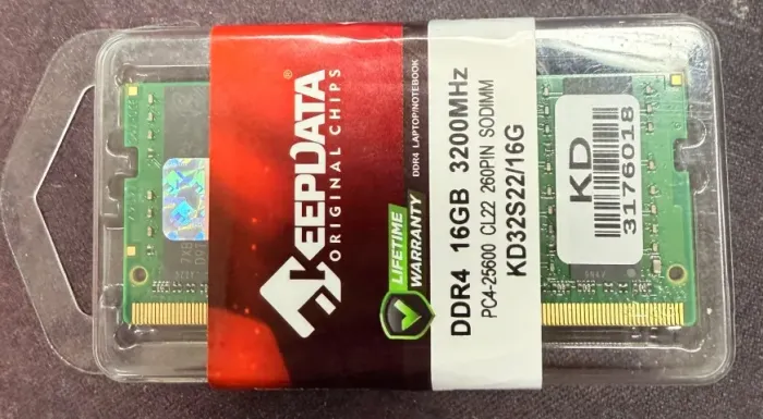 NOVO LACRADO - Memória RAM KeepData DDR4 16GB 3200Mhz KD32S22 - SODIMM NOTEBOOK