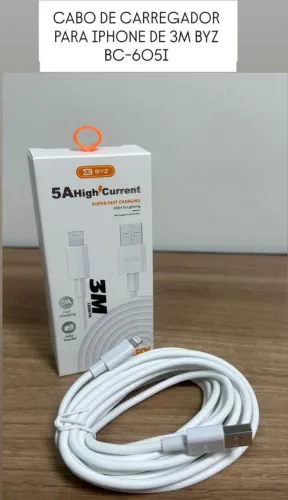 Cabo carregador 3 metros usb iphone