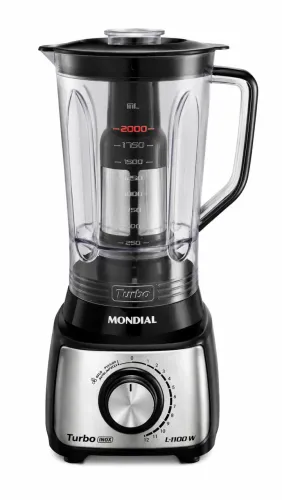 Liquidificador Mondial Turbo Inox 1100W Preto