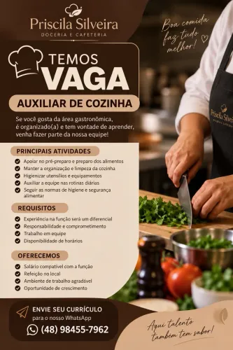Vaga auxiliar de cozinha