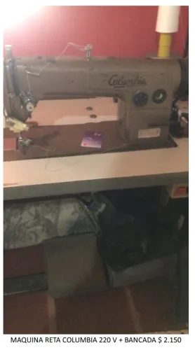 MAQUINA DE COSTURA INDUSTRIAL COLUMBIA COM BANCADA