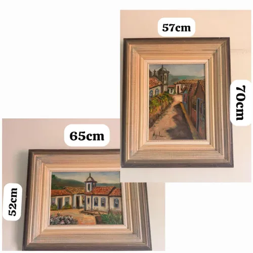 CONJUNTO DE 2 QUADROS PINTADOS A MÃO