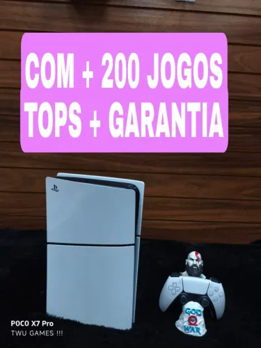 PS5 SLIM + 200 JOGOS TOPS