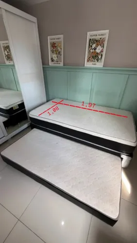 CAMA SOLTEIRÃO +CAMA AUXILIAR 
