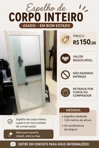 Espelho com moldura branca