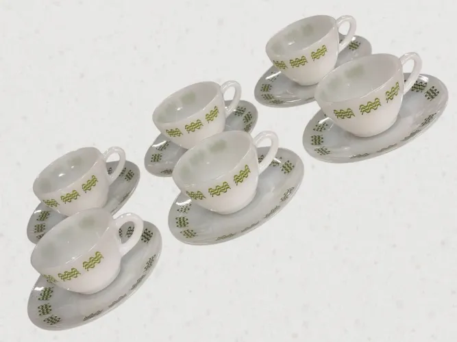 Conjunto de xícaras de café da marca Termo Rey, modelo Copacabana.