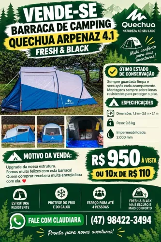 Barraca Quechua Arpenaz 4.1 Fresh and Black