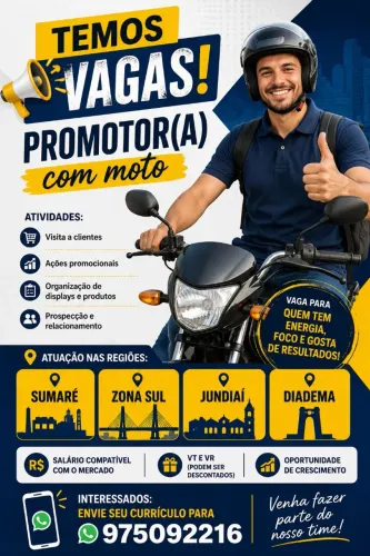 Promotor de vendas com moto