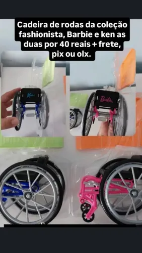 Barbie cadeira de rodas coleção fashionista