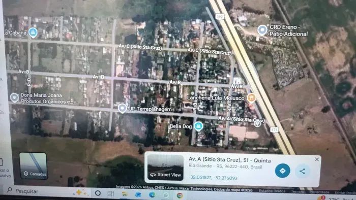 Terrenao de esquina frente para a Rodovisa - Rio Grande a Pelotas - RS