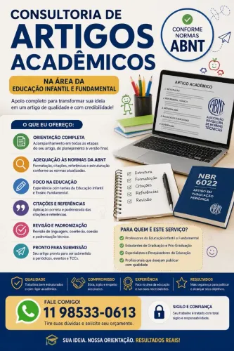 Consultoria Artigos acadêmicos na área da educação infantil e fundamental.
