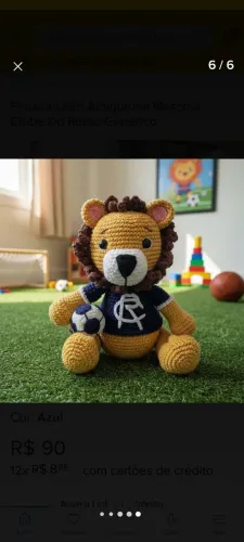Leão Mascote Clube Remo amigurumi 