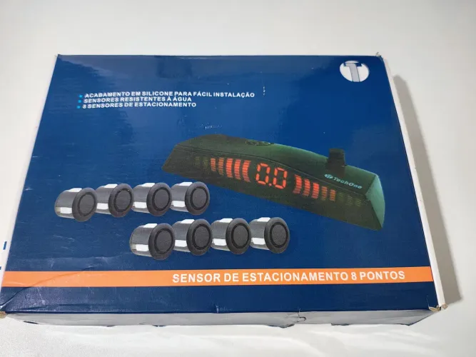 Sensor de Estacionamento 8 pontos Tech One - cor prata novo * ler descrição do anúncio