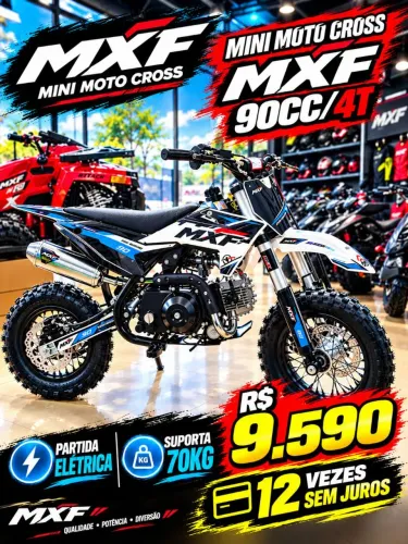 MINI MOTO CROSS 90CC/4T AUTOMÁTICA EM 12 VEZES SEM JUROS