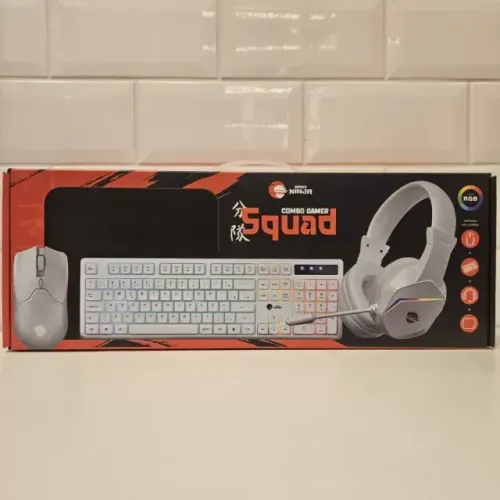 Combo Gamer Ninja Squad - Branco- Novo