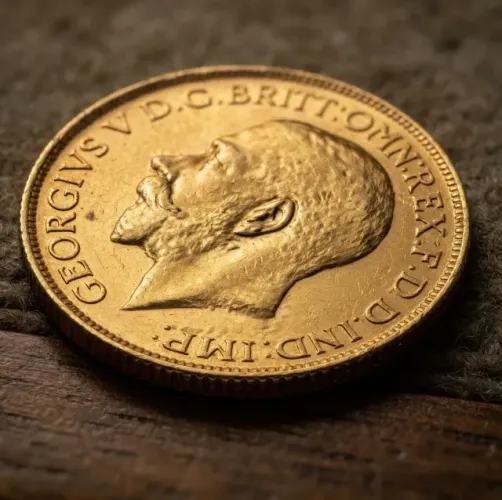 Moeda Em Ouro Libra Esterlina, Britanica -1913 Rei George V