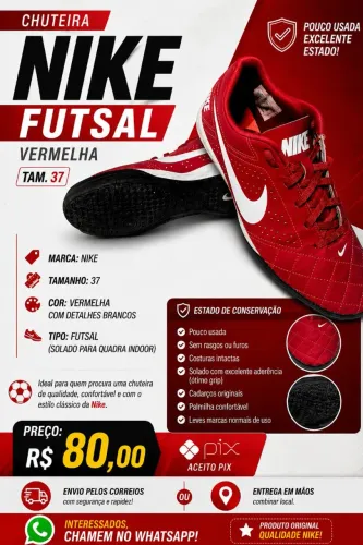 Chuteira Futsal Nike Tam 37