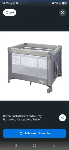 Berço portátil com colchonete