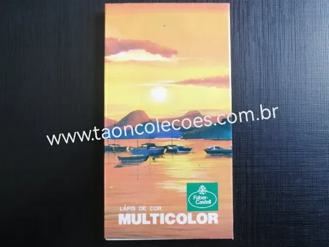 LAPIS DE COR MULTICOLOR 12 CORES DOS ANOS 80 TEMA PRAIA (FABER CASTELL / CAIXA GRANDE)