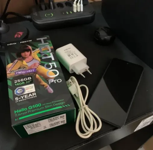 Infinix Hot 50 Pro 256GB 8GB RAM + Caixa e Carregador