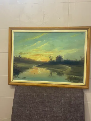 Quadro Original Rubens Sacramento - Óleo Sobre Eucatex/Tela (Paisagem Rara)