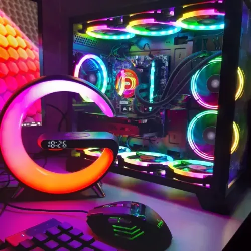 Gabinete Gamer, Mid-Tower, Preto - Aquário - Vidro Temperado Lateral e Frontal