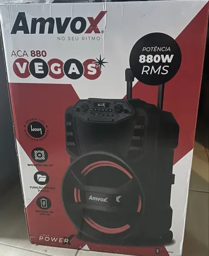 Caixa de Som Amvox ACA 880 Vegas 880W RMS - Seminova (Usada Apenas 2x)