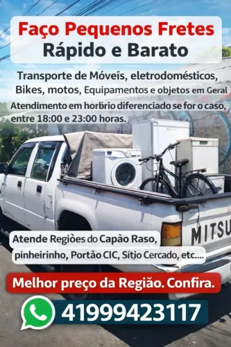 Pequenos Fretes Rápido e Barato com Camionete Aberta.