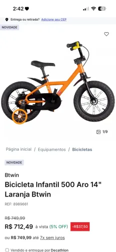 Bicicleta infantil Btwin aro14