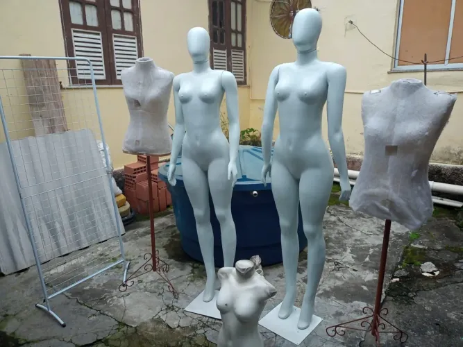 Lote com 5 manequins e arara