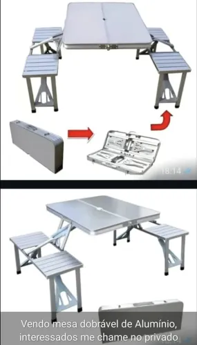 Vendo mesa dobrável de alumínio