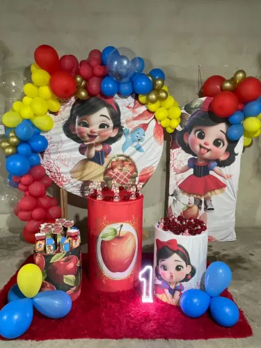 Kit 5 Capas de Cilindro Branca de Neve - Decoração de Aniversário