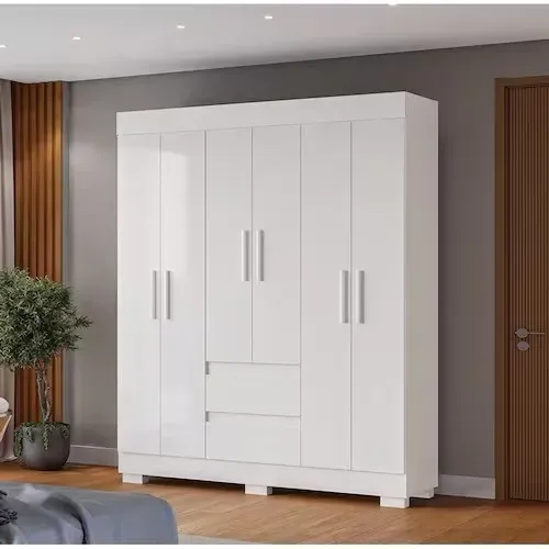 Guarda Roupa Casal 6 Portas 2 Gavetas Maya - ACP MOVEIS - BRANCO