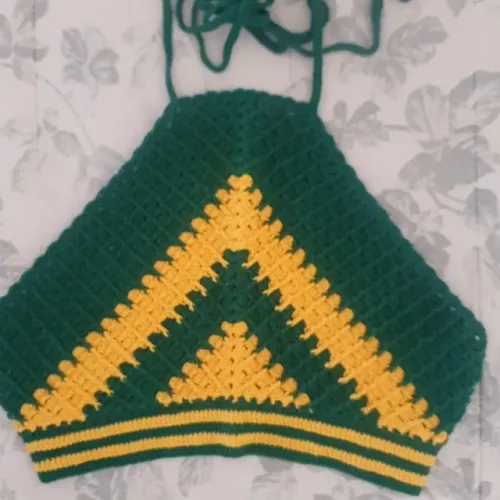 Cropped de Crochê Personalizado - Brasil