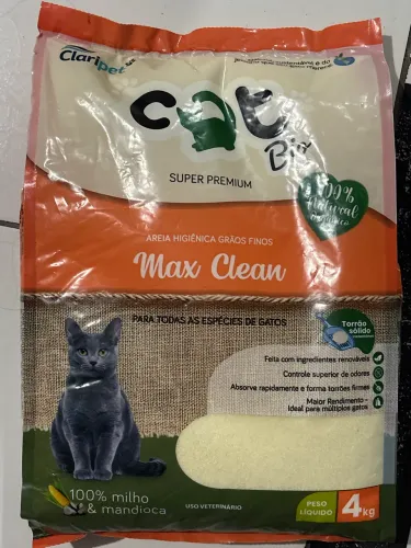 Areia Catbio Biodegradável 4kg - Max Clean - Grãos Finos