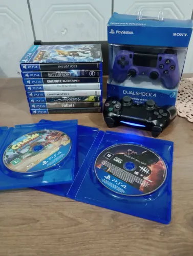 Kit Controles e Jogos de PS4 - Aceito Troca