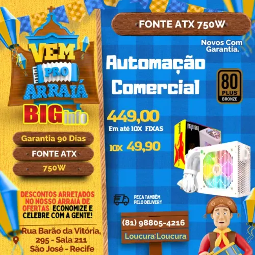 Fonte ATX 750W Revenger Branca 