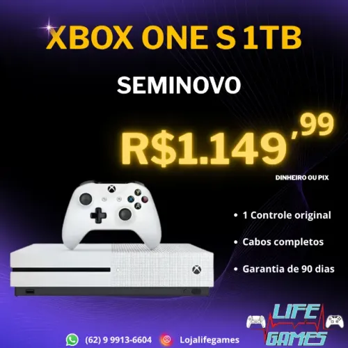 Xbox One S 1TB seminovo com garantia