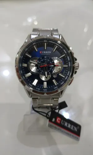 Relogio Curren 8363 Masculino Esportivo Original à prova d'água Cor Azul