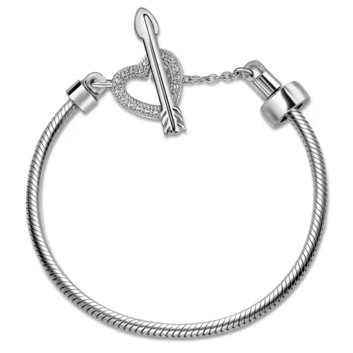 PULSEIRA LIFE CUPIDO CORAÇÃO E FLECHA EM PRATA 925