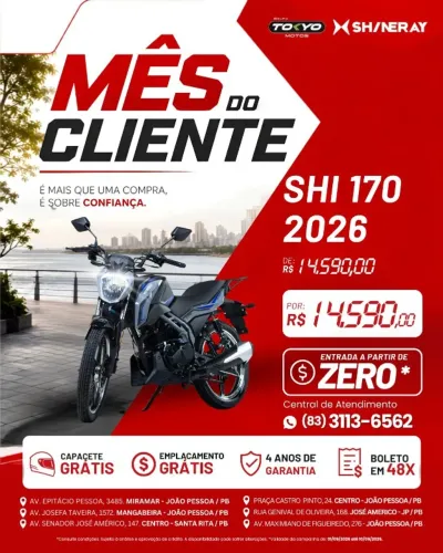 SHINERAY SHI 170 EFI 0KM | Painel Digital | LED | Financiamento Facilitado Sem Entrada