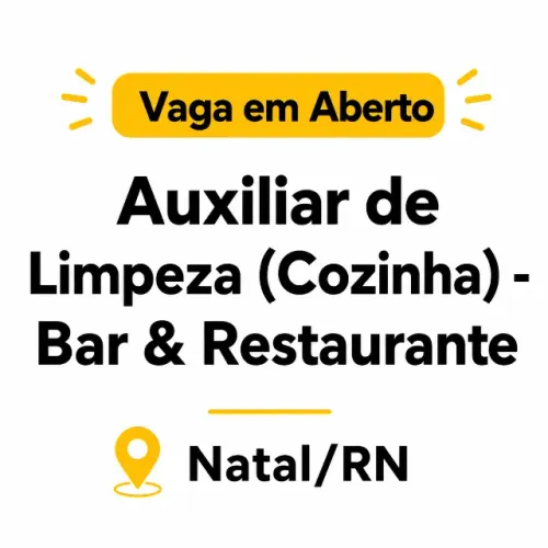 Auxiliar de Limpeza (Cozinha) - Bar & Restaurante