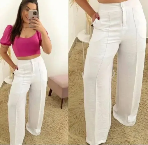 Calça pantalona branca