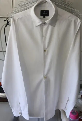 Camisa Mangas Longas Branca de Linho Tam. GG
