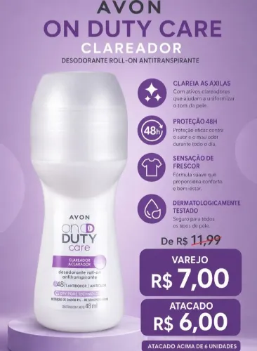 Desodorante roll-on avon clareador