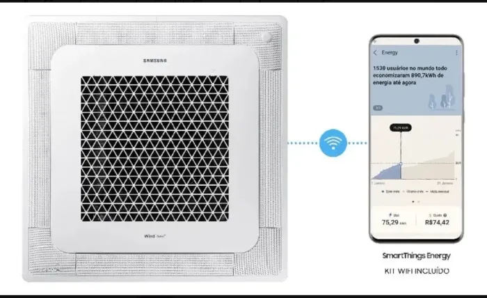 Ar-Condicionado Split Cassete Samsung Inverter 36.000 BTUs Quente e Frio - Novo Lacrado