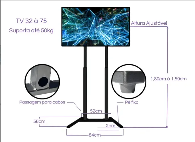 Suporte TV 32 a 75" Suportaço PED-09
