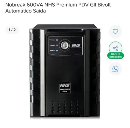 Nobreak Usado, precisa recarregar a bateria interna.