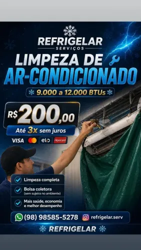 Limpeza e Manutenção de Ar Condicionado 200,00 R$